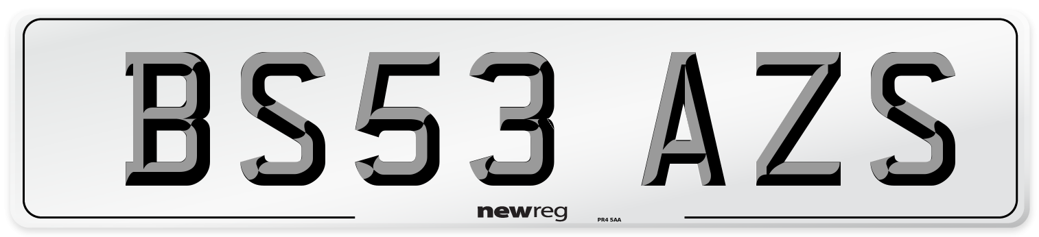 BS53 AZS Number Plate from New Reg